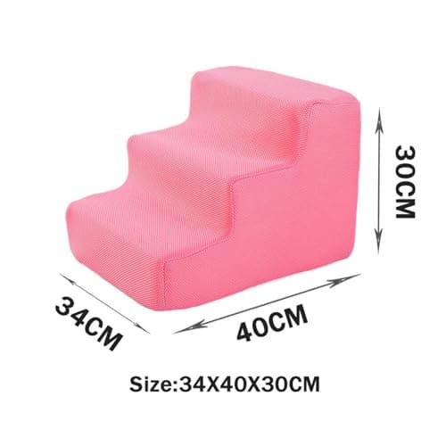 Gralara Premium Pet Stairs for Small Dogs and Cats - Non-Slip Steps for High Beds and Couches, Pink 3 Steps — view 3