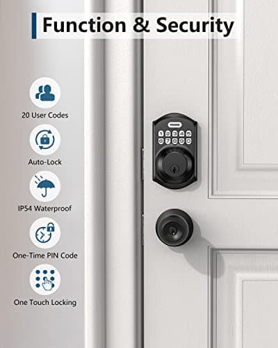 TEEHO TE001 Keyless Entry Door Lock with Keypad - Smart Deadbolt Lock for Front Door with 2 Keys - Auto Lock - Easy Installation - Matte Black — view 4