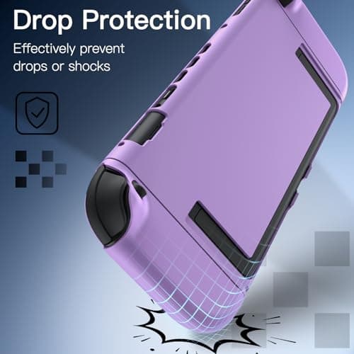 JETech Slim Dockable Case for Nintendo Switch 2 (2025) 7.9 Inch, Soft TPU Grip Cover for Joy-Con Detachable, Matte Carrying Protective PC Back Shell, Anti-Scratch (Light Purple) — view 5