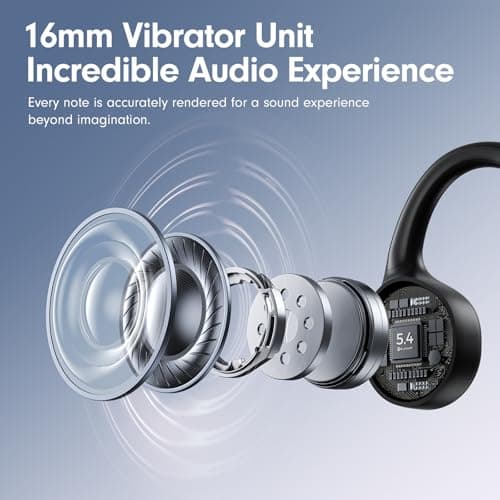 MRYTKY Bone Conduction Headphones,Open Ear Headphones Bluetooth5.4 with Mic,Wireless Headphones 10H Playtime, Waterproof Sport Headphone Suitable for Running,Cycling, Outdoor Sports Black — view 3