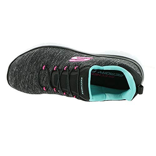 Skechers Women's Summits - Quick Getaway Shoe, Black/Light Blue/Pink, 9 M US — view 3