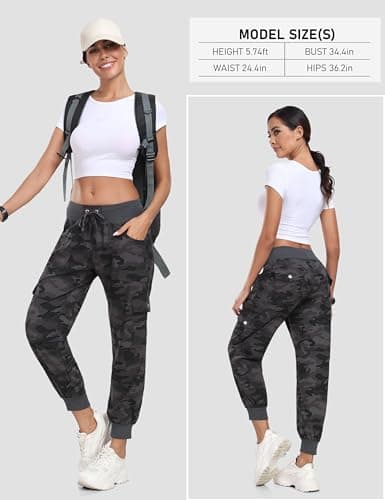 MoFiz Womens Hiking Pants with Pockets Lightweight Quick Dry Athletic Outdoor Running Sweatpants Cargo Pant for Women XS — view 5