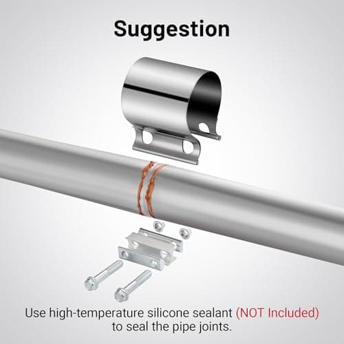 EVIL ENERGY 1.75 Inch Exhaust Clamp,1 3/4" Butt Joint Band Clamp Sleeve Coupler Stainless Steel for Pipes,Mufflers,Catalytic Converters — view 6