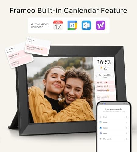 Frameo 10.1 Inch WiFi Digital Picture Frame, 1280x800 HD IPS Touch Screen Photo Frame Electronic, 32GB Memory, Auto-Rotate, Wall Mountable, Share Photos/Videos Instantly via Frameo App from Anywhere — view 4