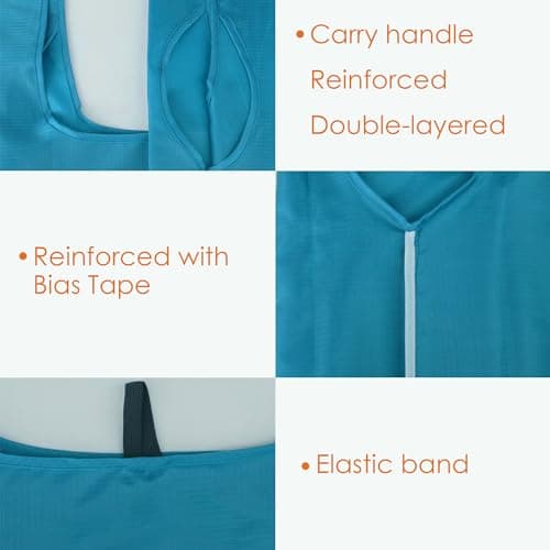 BeeGreen Light Blue Reusable Grocery Bags with Zipper Storage Pouch 10 Packs Blue Reusable Shopping Bags Bulk with Elastic Band Foldable-Machine Washable — view 2