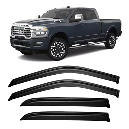 Window Visors Rain Guards for 2010-2026 Dodge Ram 2500 & 3500 Crew Cab, Window Vent Wind Deflectors Visors Shades