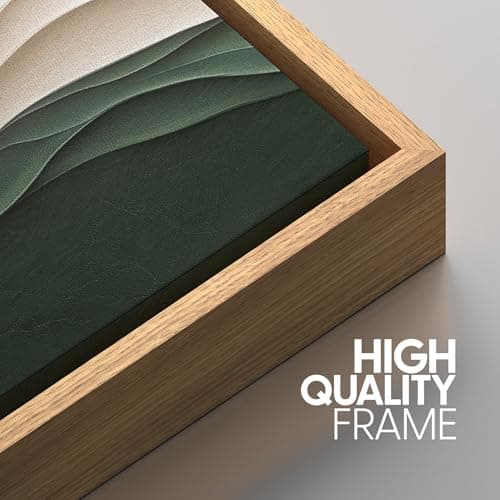 SIGNWIN Framed Canvas Print Wall Art Set Textured Paper Cut Landscape Beige and Green Minimalist Illustrations Modern Art Rustic Relax/Calm for Living Room, Bedroom, Office - 24"x36"x3 Natural — view 4