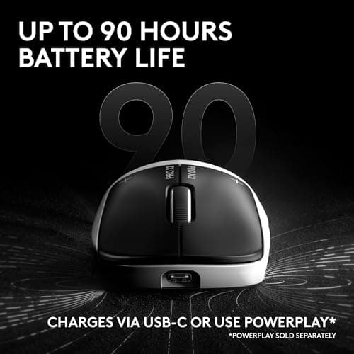 Logitech G PRO X2 SUPERSTRIKE Wireless Gaming Mouse: Customizable Rapid Trigger Magnetic Analog Switches, Adjustable Click Haptics, 61g Ultra Lightweight, USB-C, <8K Polling, for PC/Mac - Black/White — view 10