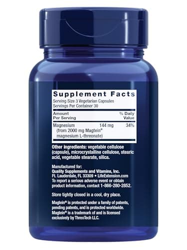 Life Extension Neuro-Mag Magnesium L-Threonate, 90 Vegetarian Capsules
