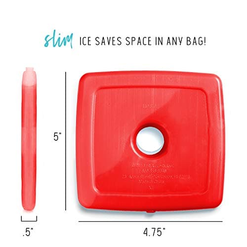 Cool Coolers By Fit & Fresh 4 Pack Slim Ice Packs, Quick Freeze Space Saving Reusable Ice Packs for Lunch Boxes or Coolers, Multi Colored, Single Pack — view 2