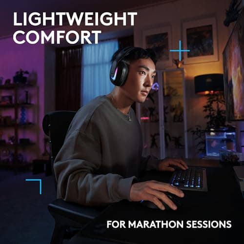 Logitech G522 Lightspeed Wireless Gaming Headset, Full-Band Mic, Advanced Audio, Tri-Connect (Lightspeed, Bluetooth, USB A to C), LIGHTSYNC RGB, for PC & Nintendo Switch/Switch 2 – Black — view 5