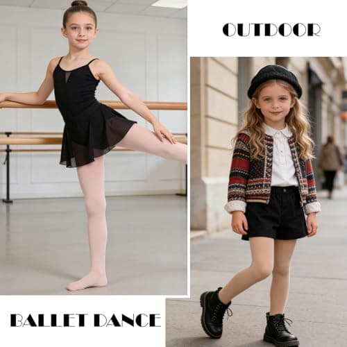 Century Star Ballet Tights for Girls Footed Dance Sockings Toddler Kids Soft Elasticity School Leggings Pantyhose Nude L — view 3