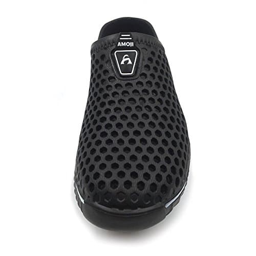 Amoji Garden Clogs Shoes Shower Sandals Yard Beach Plastic Rubber Summer 1702 Black Size 12 Womenn/11 Men — view 3