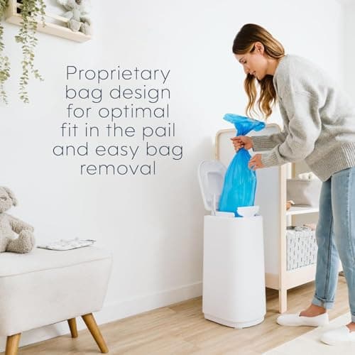Diaper Genie Easy Roll Refill with 30 Bags - Refill for Diaper Genie Signature, Platinum, Essence Pails - Holds up to 1,410 Newborn Diapers, Blue, 1-Pack — view 5