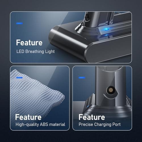 Battery Replacement for Dyson V7, 21.6V 8000mAh Li-ion Battery Compatible with SV11 V7 Motorhead V7 Animal V7Extra V7Mattress V7Absolute V7Trigger Vacuum Cleaners, 3 Pre-Filters and 1 Post-Filter — view 5
