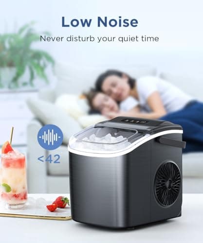 COWSAR Ice Maker Countertop, Portable Ice Machine with Self-Cleaning, 26.5lbs/24Hrs, 9 Bullet Ice Cubes in 6 Mins, Ice Basket and Scoop, Ideal for Home, Kitchen, Bar, Camping — view 5