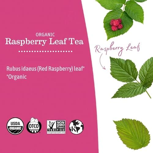 Earth Mama Organic Red Raspberry Leaf Tea | Labor Prep & Menstrual Support Herbal Tea, Pregnancy & Postpartum Care Recovery | 32 Teabags | Caffeine Free & Non-GMO — view 3
