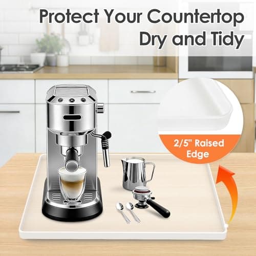 Silicone Coffee Maker Mat with Lip for Countertops 15.7''x11.8''Translucent — view 3