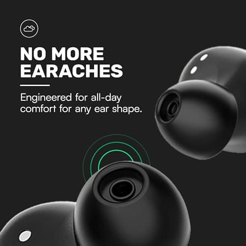 Raycon Everyday Bluetooth Wireless Earbuds with Microphone - Active Noise Cancelling, Sweat & Water-Resistant Earphones, Ear Buds Wireless Bluetooth Up to 32 Hours Playtime (Black) — view 5