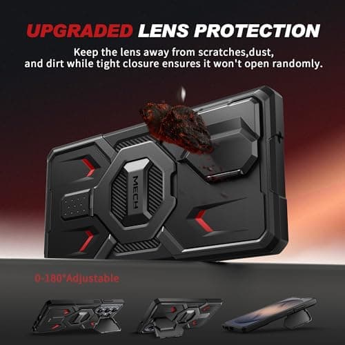 TONGATE Magnetic Stand for Samsung Galaxy S26 Ultra Case, Compatible with Magsafe, [Camera Cover & 2 Front Frames][Military Drop Protection] S26 Ultra Case Built-in Screen Protector & Belt Clip, Black — view 3