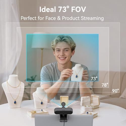 EMEET C60E 4K Webcam for Streaming & Gaming – PDAF Autofocus, Dual Mics, Live Streaming Camera with Auto Light Correction, Plug & Play USB Webcam for PC & Mac — view 3