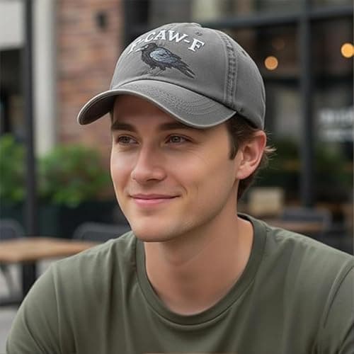 F Caw F Hat, F-Caw-F Hat Fcawf Cawf Bird Cap, Embroidered Adjustable Hats Soft Washed Baseball Caps, 2pcs G, One Size