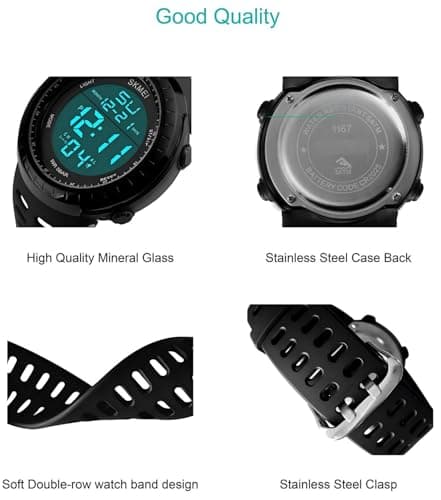 LYMFHCH Men's Digital Watch, Sports Waterproof Military Watches for Men LED Casual Stopwatch Alarm Tactical Army Watch — view 4