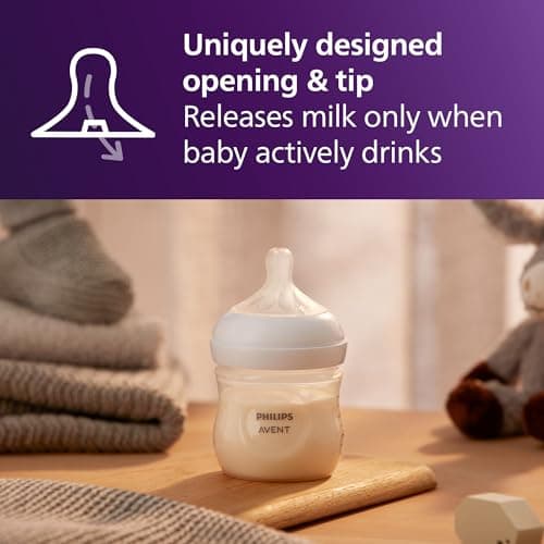 Philips Avent Natural Baby Bottle with Natural Response Nipple (Slow Flow, Flow 2), 4oz, 3-pack, SCY900/03 — view 2