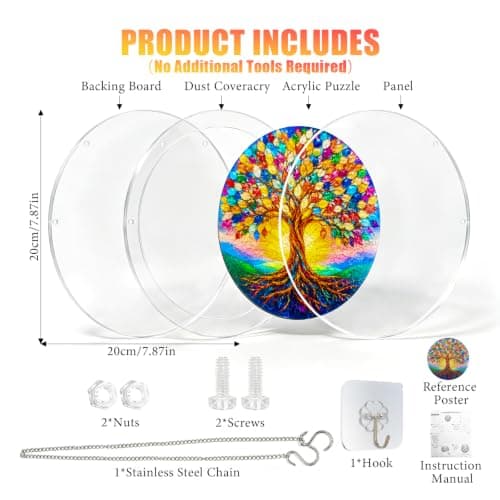 MIANID Acrylic Jigsaw Puzzle Suncatcher, Tree of Life Sun Catcher Puzzle — view 2