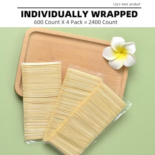 HOPELF 2400 Count Bamboo Toothpicks Skewers For Appetizer,Olive,Barbecue,Fruit,Cocktail,Teeth Cleaning,Double-Points Wooden Toothpick. — view 5