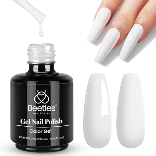 Beetles White Gel Nail Polish - 1PC 15ml White Gel Polish All Season Soak Off UV French Nails Art Manicure Salon DIY Design at Home