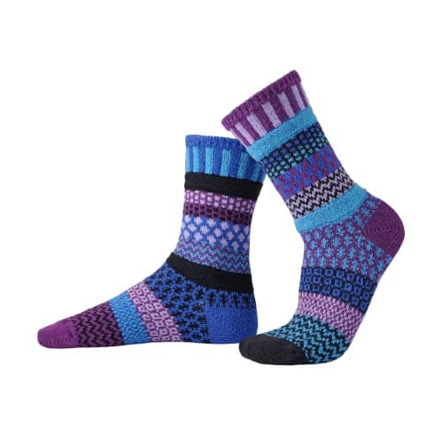 Solmate Socks - Mismatched Crew Socks; Made in USA; Raspberry Small