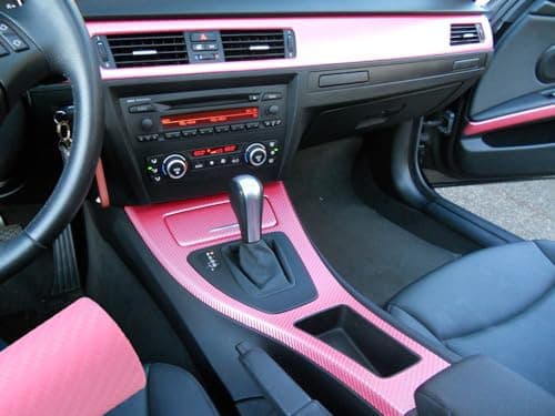 LZLRUN Pink 3D Carbon Fiber Car Vinyl Wrap Self Adhesive Film 1 x 5ft — view 5