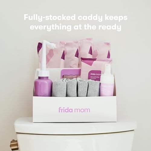 Frida Mom Hospital Packing Kit for Labor, Delivery, & Postpartum | Nursing Gown, Socks, Peri Bottle, Disposable Underwear, Ice Maxi Pads, Pad Liners, Perineal Foam, Toiletry Bag (15 PIECE GIFT SET) — view 5