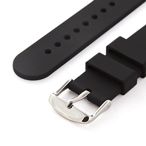 Archer Watch Straps - Soft Silicone Quick Release Watch Bands (Black, 20mm) — view 4