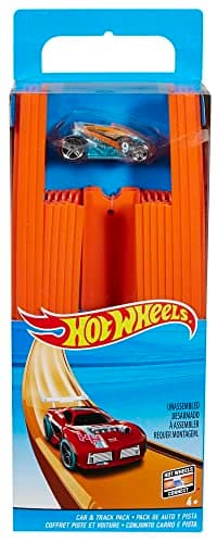 Hot Wheels Toy Car Straight Track Set with 37 Component Building Parts & 1:64 Scale Vehicle — view 5