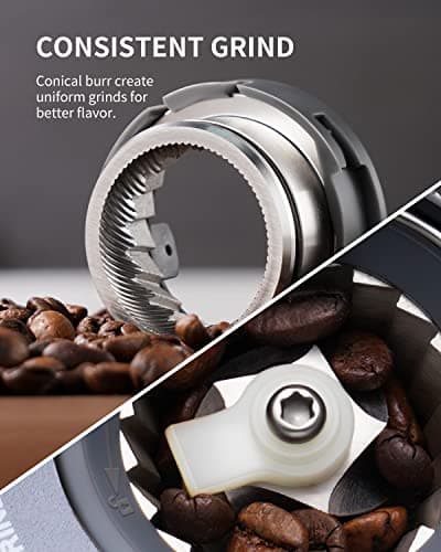 SHARDOR Conical Burr Espresso Coffee Grinder Electric with Precision Timer 2.0, Touchscreen Adjustable Burr Mill with 51 Precise Settings for Home Use, Anti-static, Stainless Steel — view 2