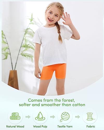 Adorel Girls Shorts Short Leggings Summer Solid Color Pack of 8 Colorful Childhood 5-6 Years (Manufacturer Size 130) — view 3