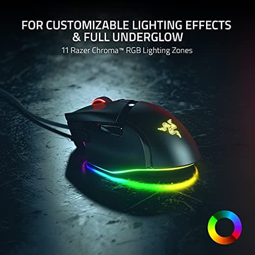 Razer Basilisk V3 Customizable Ergonomic Gaming Mouse: Fastest Gaming Mouse Switch - Chroma RGB Lighting - 26K DPI Optical Sensor - 11 Programmable Buttons - HyperScroll Tilt Wheel - Classic Black — view 3