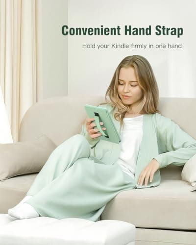 MoKo Case for 6" All-New Kindle (11th Generation-2024/2022 Release), Lightweight Shell Cover with Hand Strap Auto Wake/Sleep for Kindle 11th Generation 2024 e-Reader, Agave Green — view 2