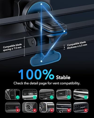 ESR for MagSafe Car Mount Charger,15W Magnetic Wireless Car Charger, for MagSafe Car Charging, Air Vent Dashboard Phone Holder Mount for iPhone Air 17 Pro Max 16 15 14 13 12, Galaxy S26, Fast Charging — view 4