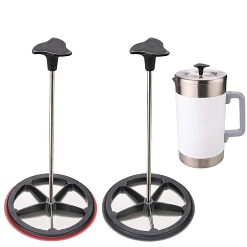 2-Pack Silicone French Press Coffee Makers compatible with Stanley Classic Stay-Hot French Press Coffee Maker 48 oz , french press coffee maker for Stanley Camping Stoves ,coffe press (Black, 2)