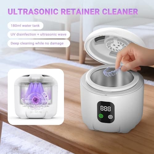Newelkin Ultrasonic Retainer Cleaner Machine 25W Ultrasonic Denture Cleaner — view 3