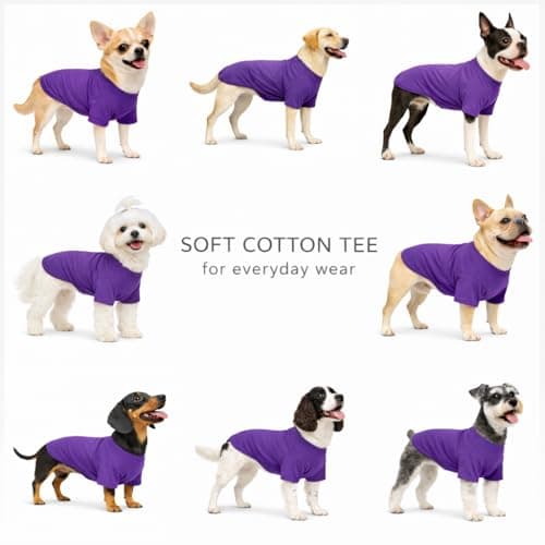 Lovelonglong Pet Clothing Dog Costumes Basic Blank T-Shirt Tee Shirts for Small Dogs Purple XS — view 4