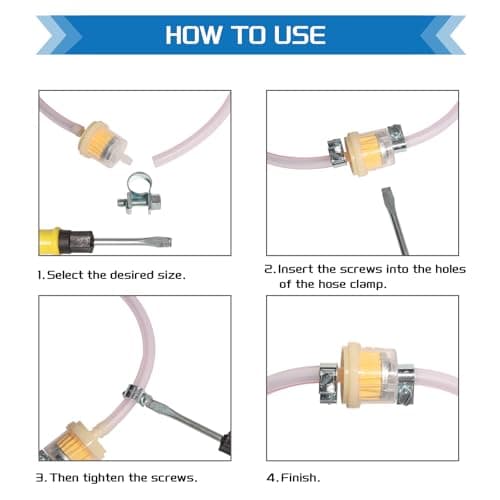 JTAREA 26-28MM Fuel Injection Hose Clamps 1"-1-1/10" Gas Line Clamps Pipe Clamp for Automotive Diesel Petrol Pipes — view 3
