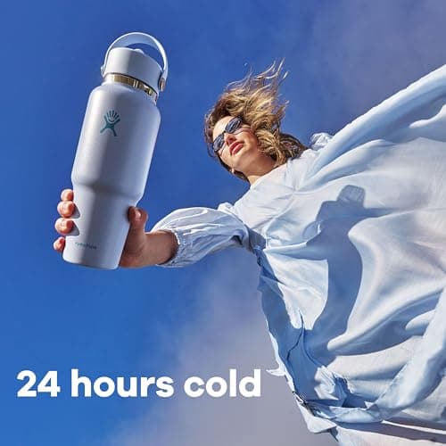 Hydro Flask Travel Water Bottle - Insulated Stainless Steel - Wide Straw Lid, Non Spill, Leakproof in 24 Oz Agave Green — view 3