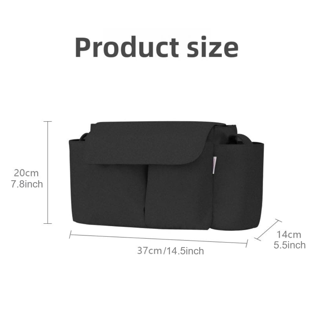 Stroller Organizer Bag – Stroller Hanging Diaper Bag, Oxford Fabric Large Capacity Storage with Bottle Holders & Pockets, Universal Fit for Pram and Pushchair — view 5