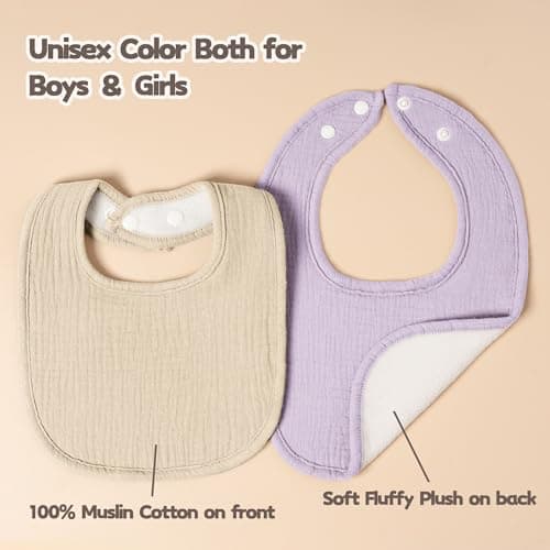 Susurration Muslin Baby Drool Bibs 10Pack Soft Square Adjustable Bandana Bibs for Unisex Baby Girls & Boys (Pink) — view 5