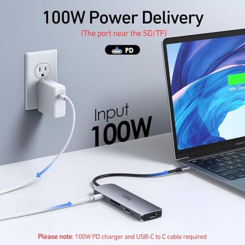 USB C Docking Station Dual HDMI Monitor, USB C to Dual HDMI Adapter with 2HDMI Ports, PD Charging, SD/microSD, USB A&C 3.0 Ports, Laptop Docking Station for Dell XPS/HP/Lenovo/Surface/Yoga etc — view 4