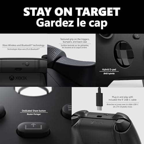 XBOX Core Wireless Gaming Controller + USB-C Cable for Series X|S, One, Windows PC, Android, and iOS — view 3